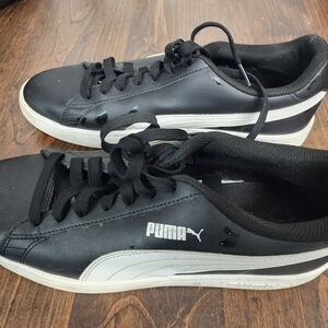 Puma Black and White Low-Top Sneakers